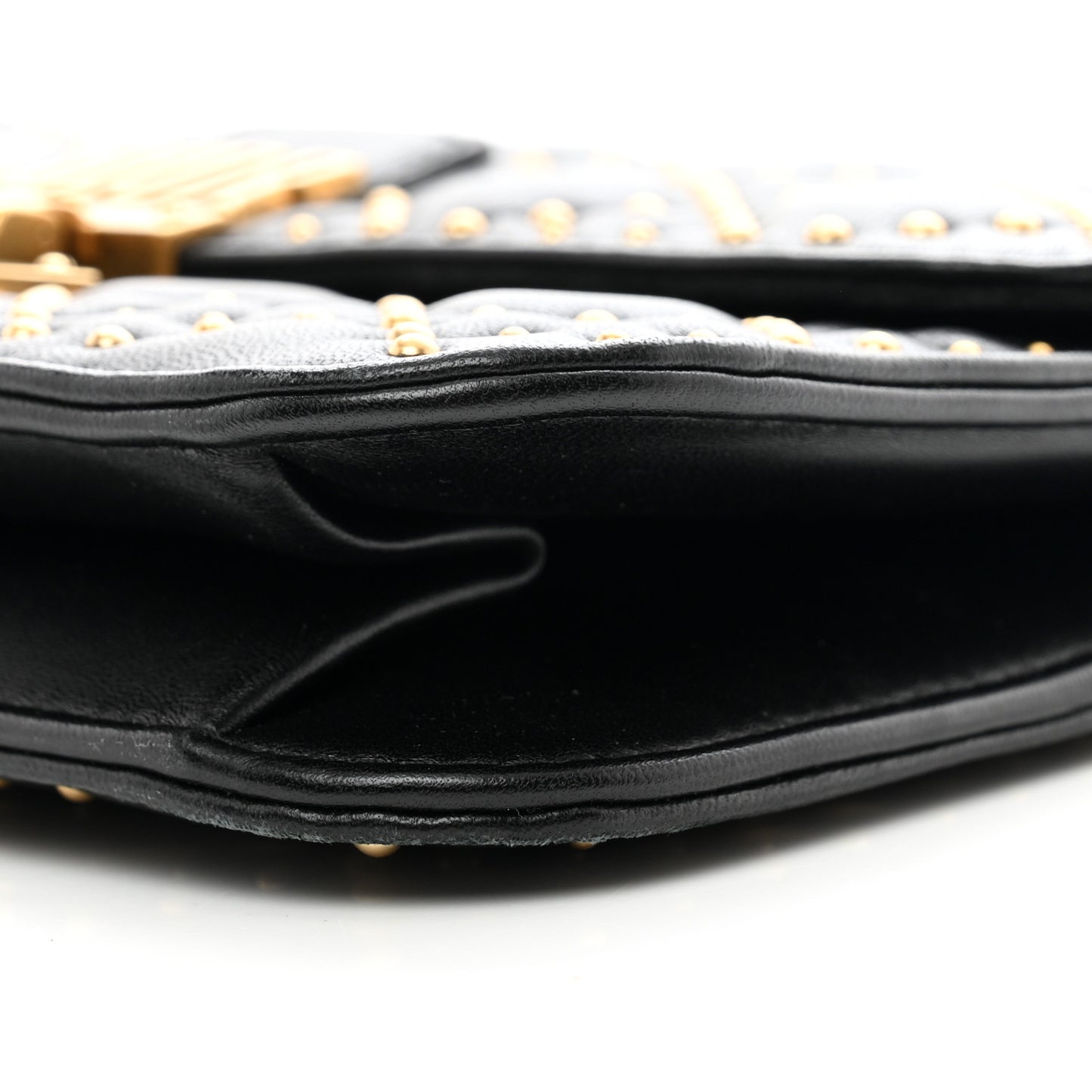 Lambskin Cannage Studded Large Dioraddict Flap Bag Black