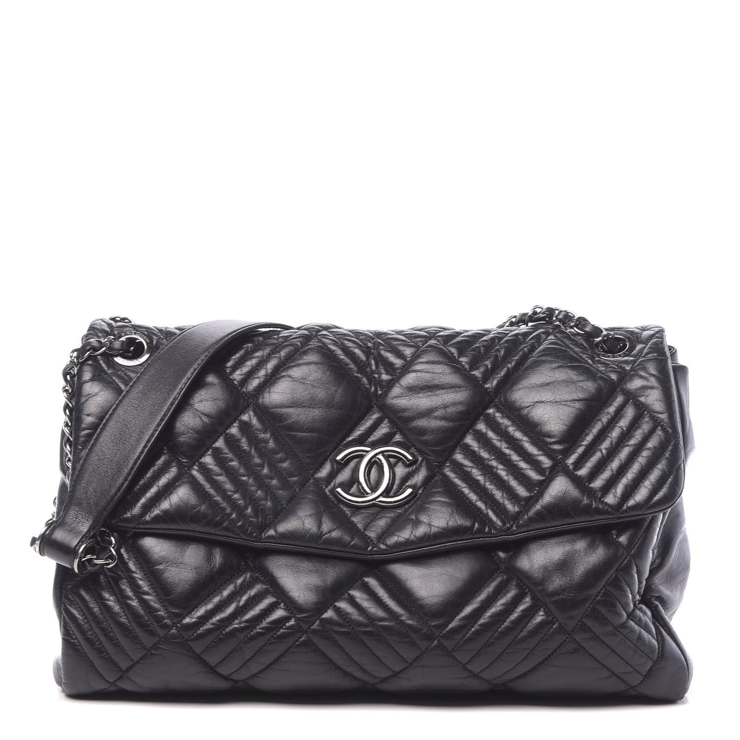 Lambskin In and Out XL Maxi Flap Black
