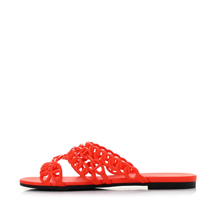 Hermes Rubber Chaine d'Ancre Nude Sandals 37 Pavot 1 of 7