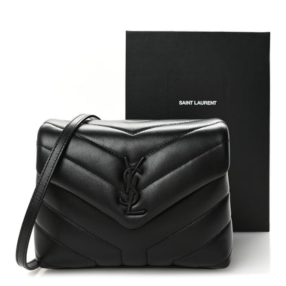 Saint Laurent Calfskin Y Quilted Monogram Monochrome Toy Loulou Crossbody Bag Black 11 of 11