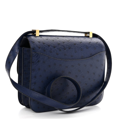 Hermes Ostrich Constance 24 Bleu De Malte 3 of 12