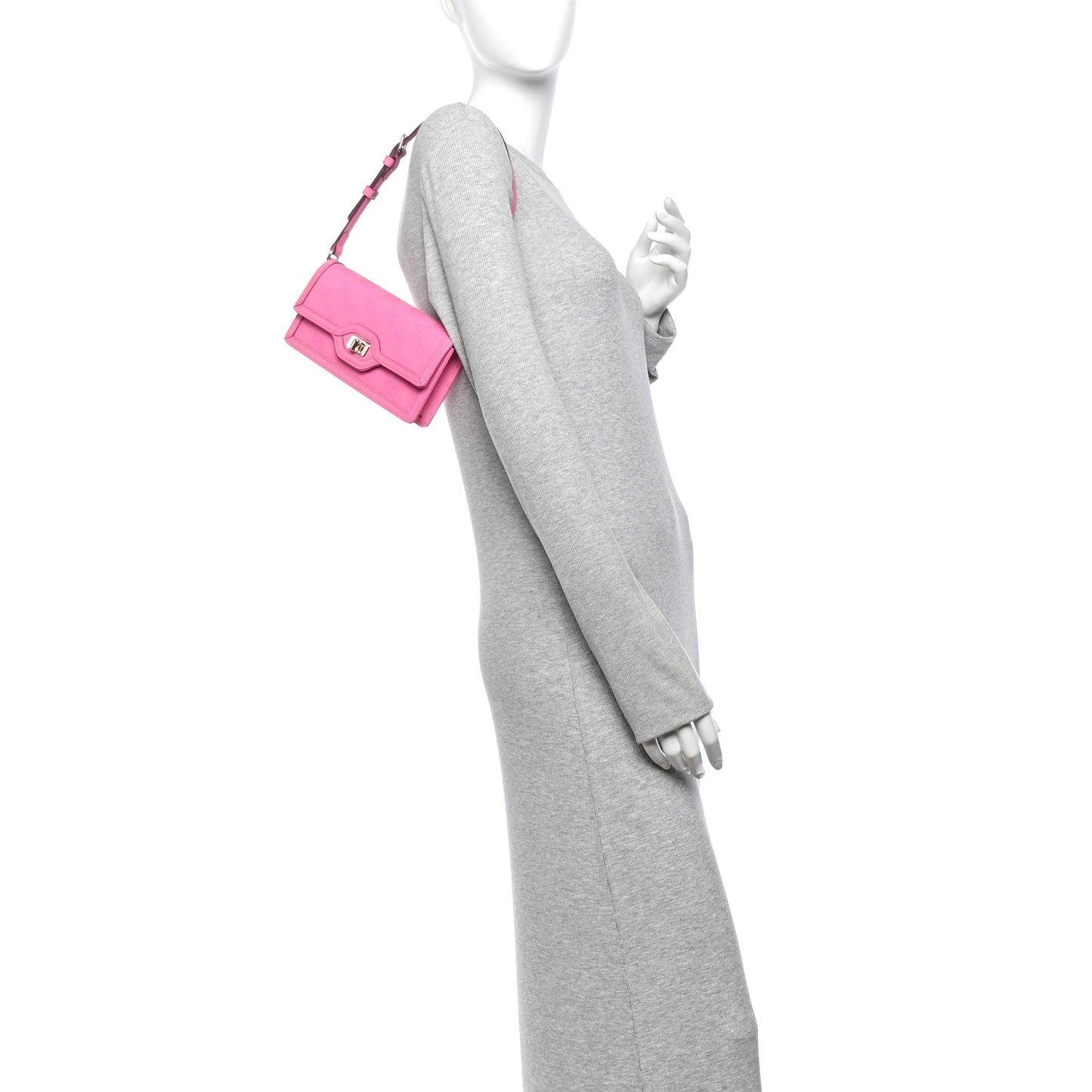 GG Monogram Scratch Lux Calfskin Mini Luce Shoulder Bag Rose Dark Blossom