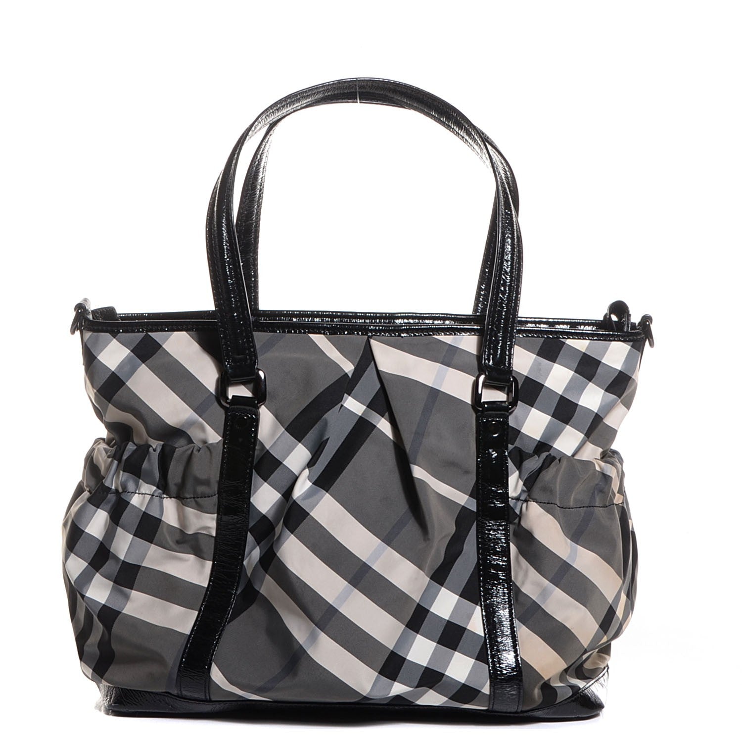 Burberry Nylon Beat Check Diaper Bag Black 1 of 11