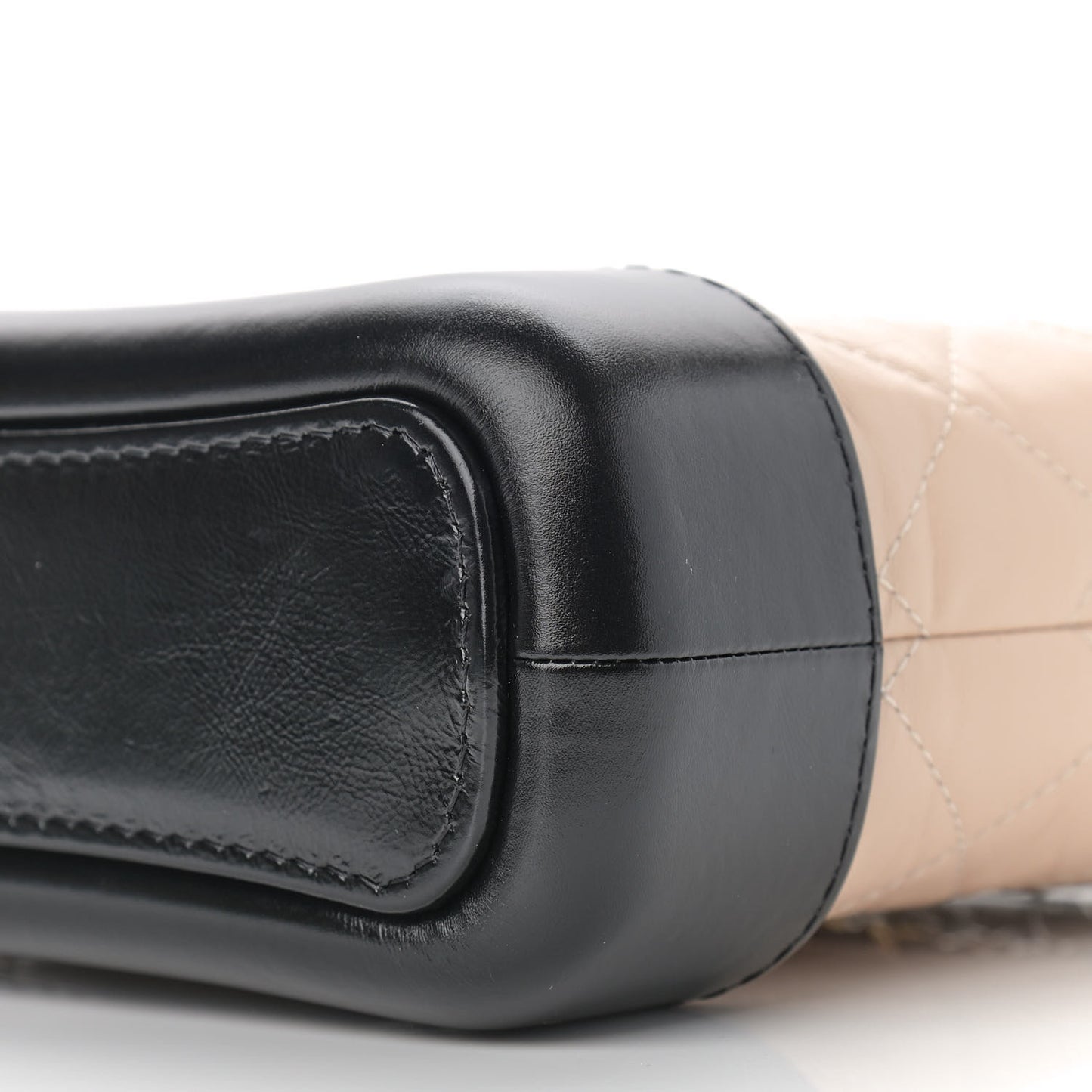 Aged Calfskin Quilted Small Gabrielle Hobo Beige Black