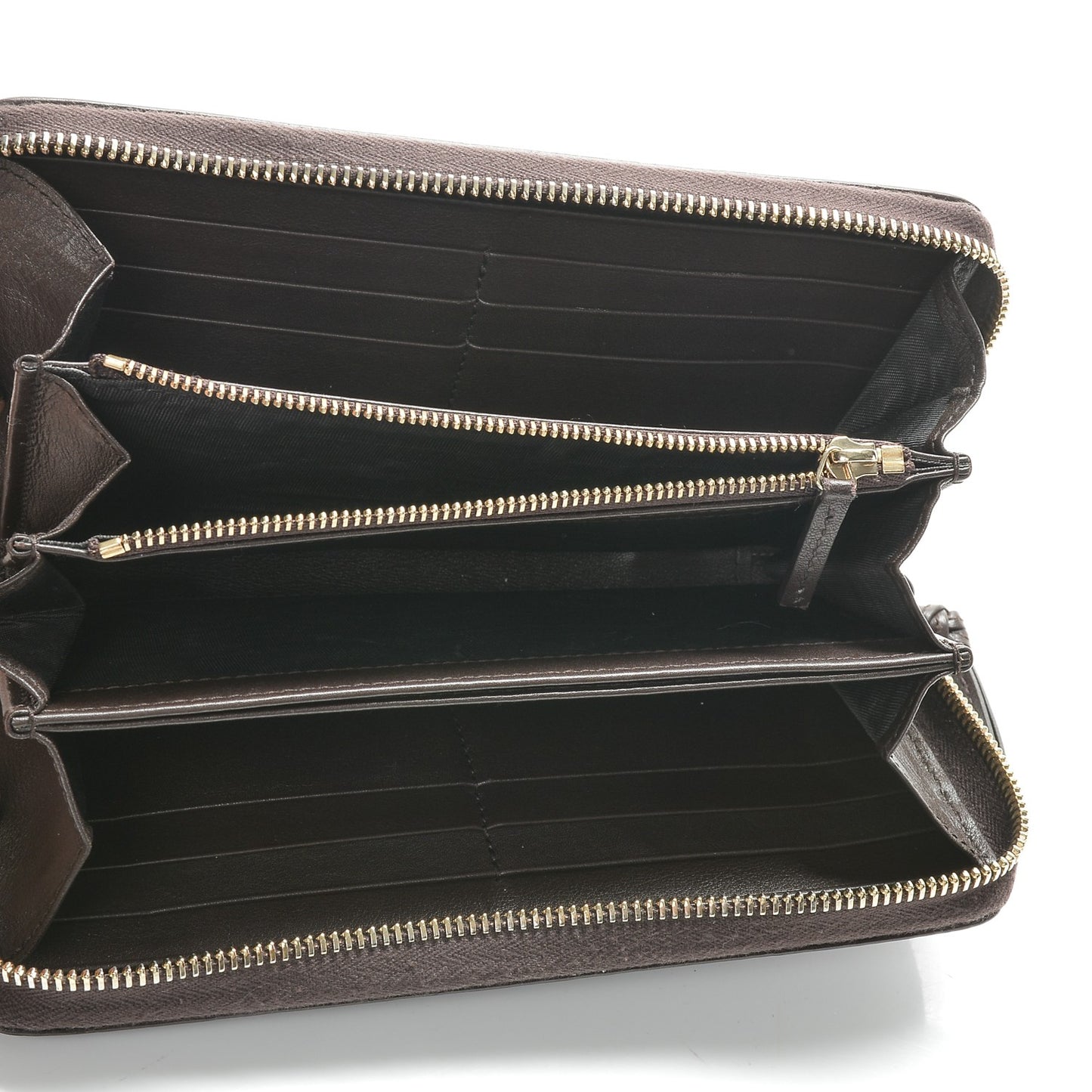 Guccissima Signature Microguccissima Bree Zip Around Wallet Chocolate