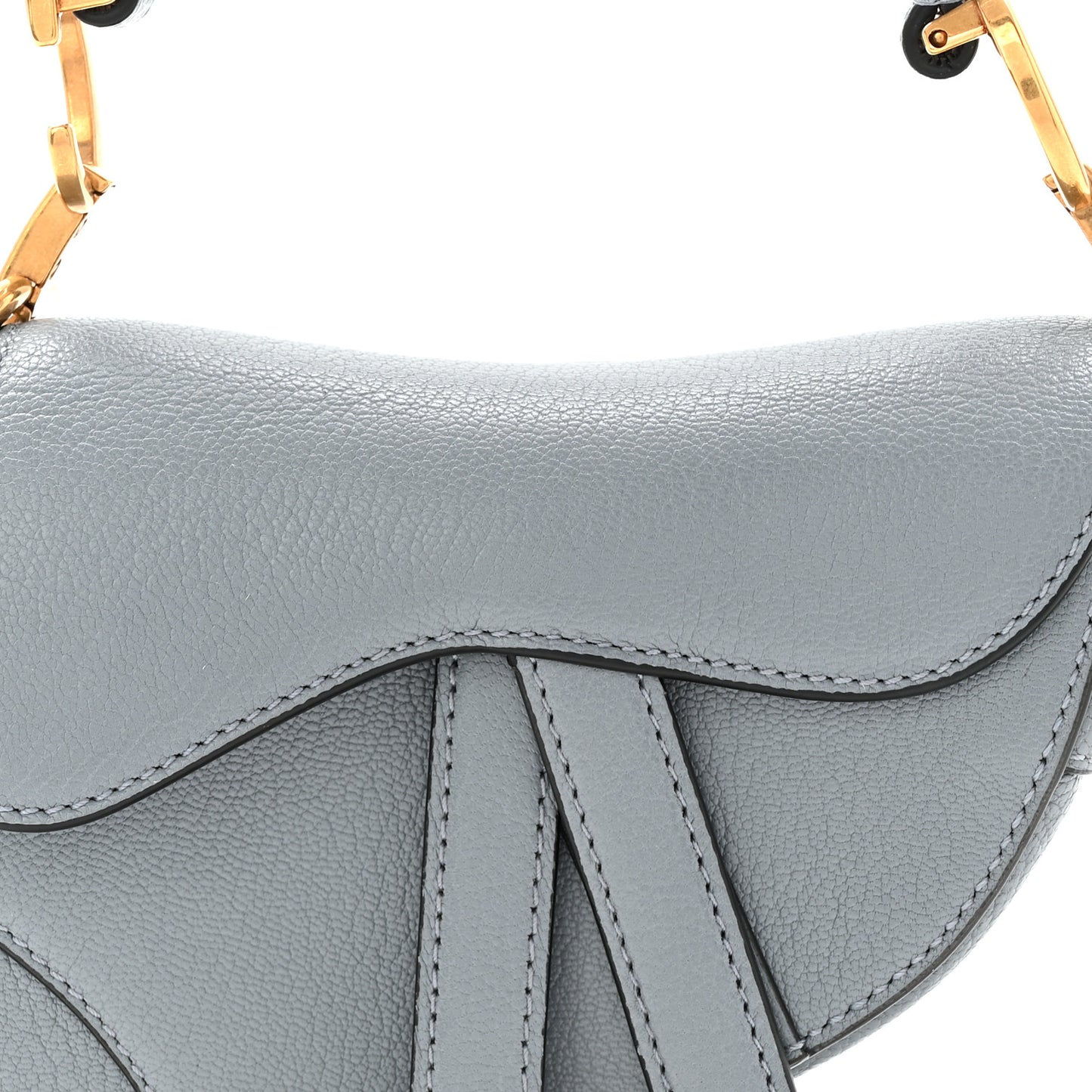 Goatskin Micro Saddle Bag Cloud Blue