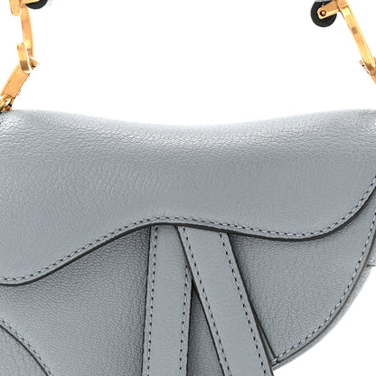 Christian Dior Goatskin Micro Saddle Bag Cloud Blue 8 of 10