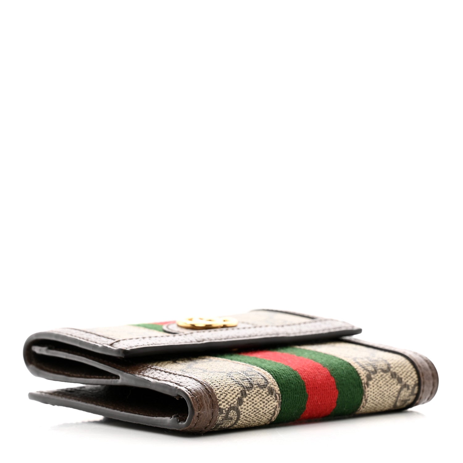 Gucci GG Supreme Monogram Web Ophidia French Flap Wallet Beige New Acero 4 of 6