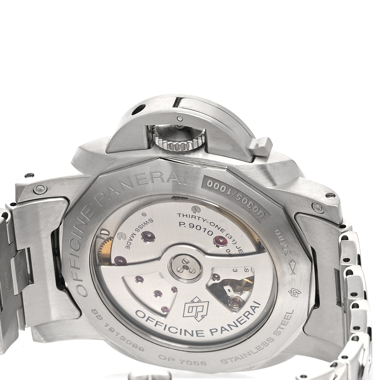 Stainless Steel 44mm Luminor Marina 3 Day Automatic Watch Black PAM00723