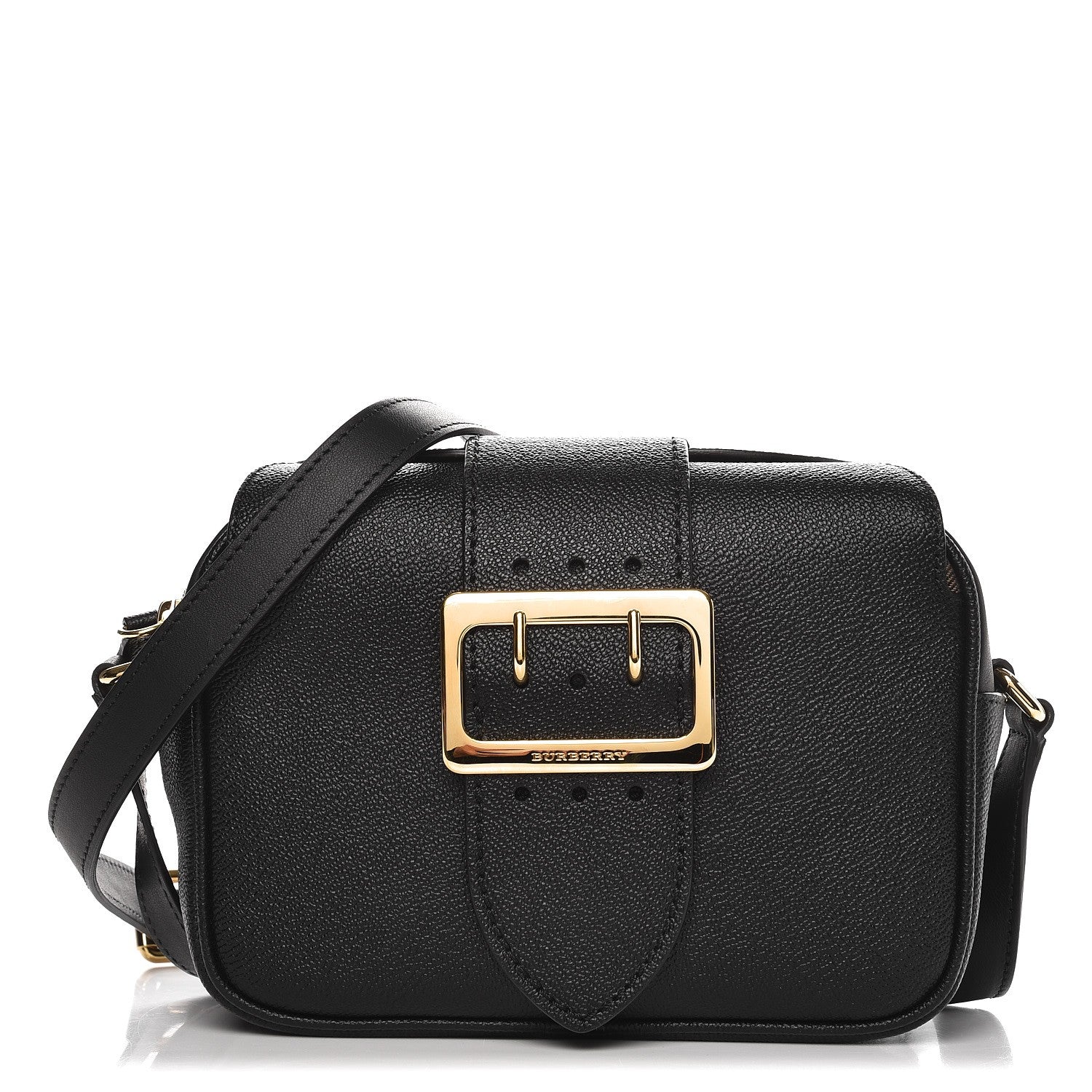 Burberry Soft Grain Calfskin Small Buckle Zip Bag Black 1 of 8