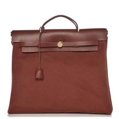 Hermes Toile Vache Calfskin Herbag 2 in 1 36 MM Natural 4 of 22