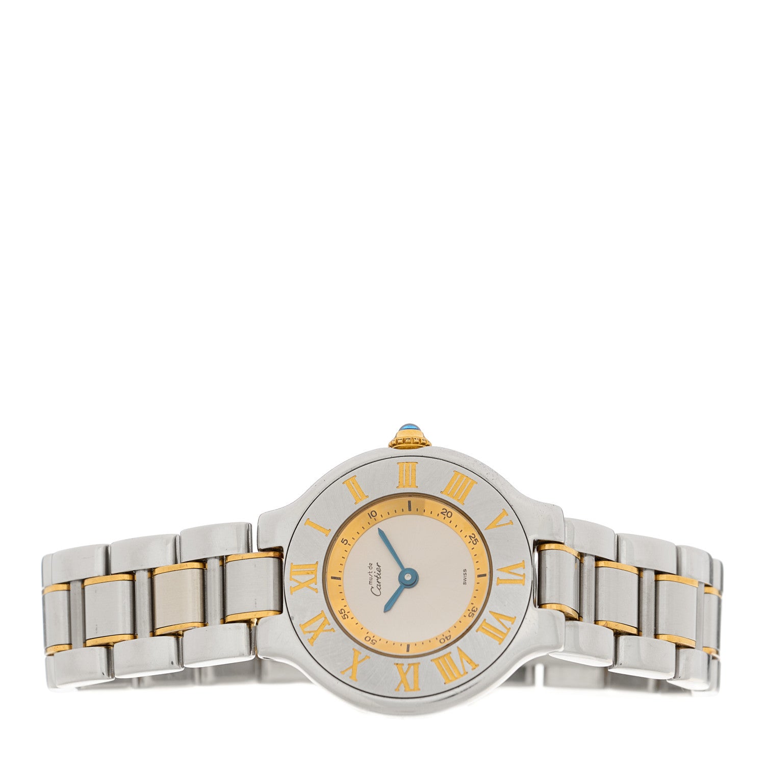 Cartier Stainless Steel 18K Yellow Gold 28mm Must de 21 Quartz Watch 2 of 4