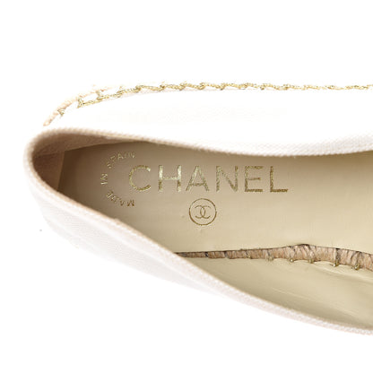 Chanel Fabric Biarritz CC Espadrilles 39 White Gold 9 of 10