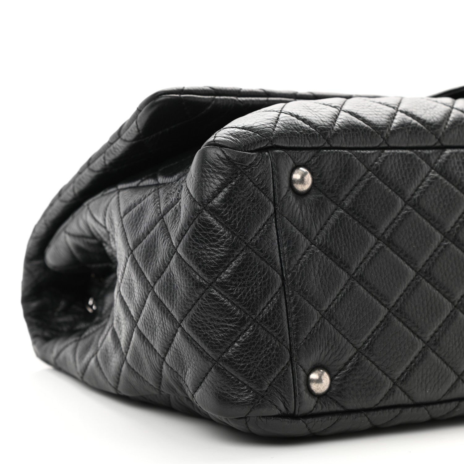 Chanel Calfskin Quilted XXL Travel Flap Bag Black 9 of 10