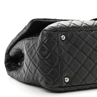 Chanel Calfskin Quilted XXL Travel Flap Bag Black 9 of 10