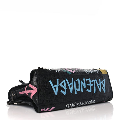 Balenciaga Agneau Graffiti All Over Classic Hardware City Black Multicolor 4 of 9