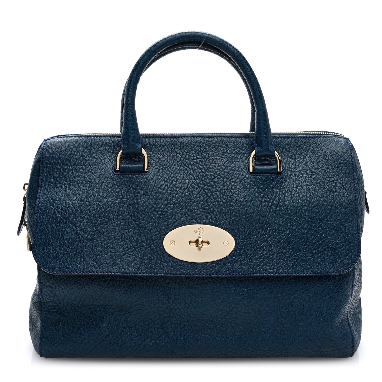 Glossy Goatskin Medium Del Rey Satchel Blue