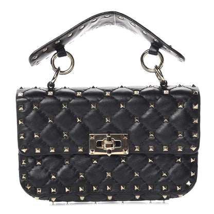 Valentino Garavani Lambskin Small Rockstud Spike Shoulder Bag Black 1 of 8