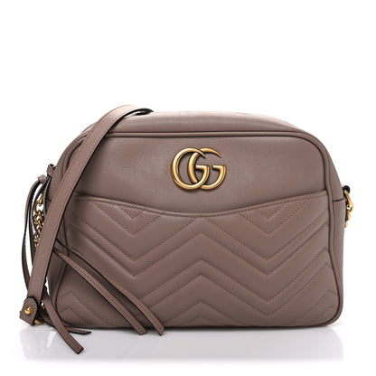 Gucci Calfskin Matelasse Medium GG Marmont Chain Shoulder Bag Porcelain Rose 1 of 10