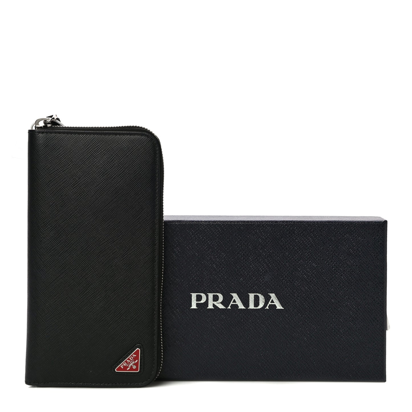 Saffiano Zip Around Portfolio Wallet Black Rosso