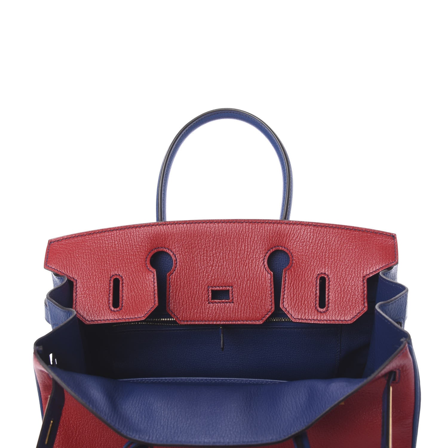 Hermes Chevre Mysore Horseshoe Birkin 30 Rouge Casaque Bleu Brighton 28 of 41