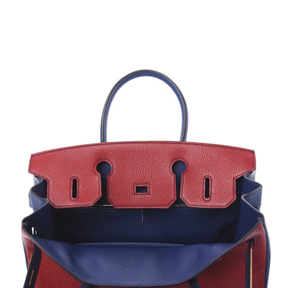 Hermes Chevre Mysore Horseshoe Birkin 30 Rouge Casaque Bleu Brighton 28 of 41