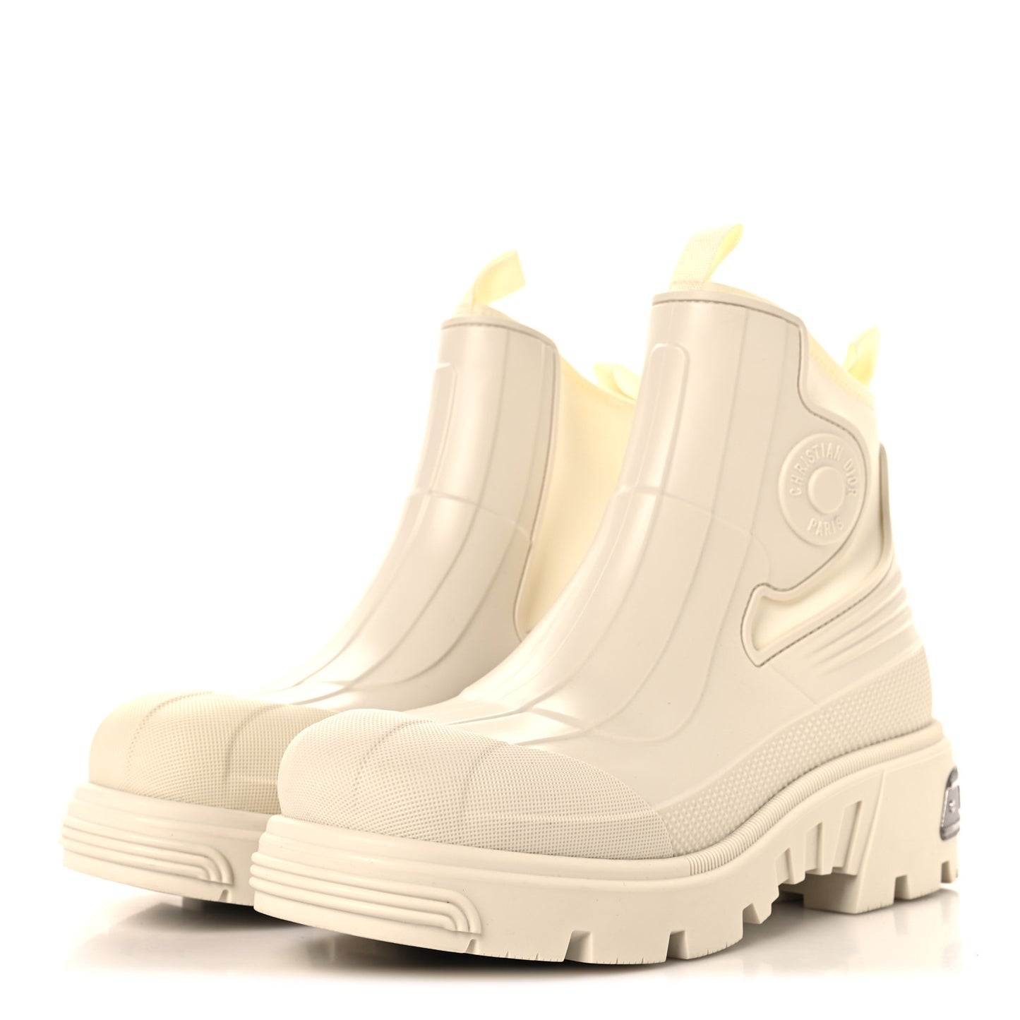 Neoprene Rubber Dior Genesis 30mm Ankle Boots 38 Off White