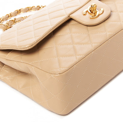 Chanel Lambskin Quilted Medium Double Flap Beige 6 of 9