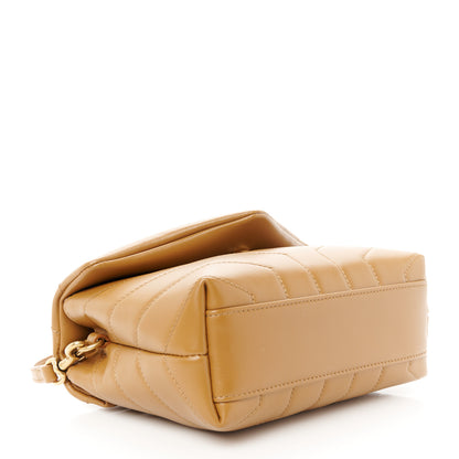 Saint Laurent Calfskin Y Quilted Monogram Toy Loulou Crossbody Bag Dark Natural 4 of 12