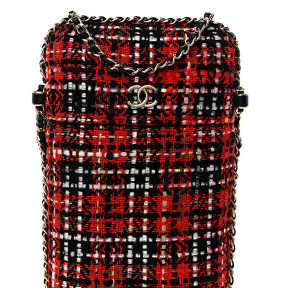 Chanel Tweed Chain Around Phone Holder Red Multicolor 7 of 9