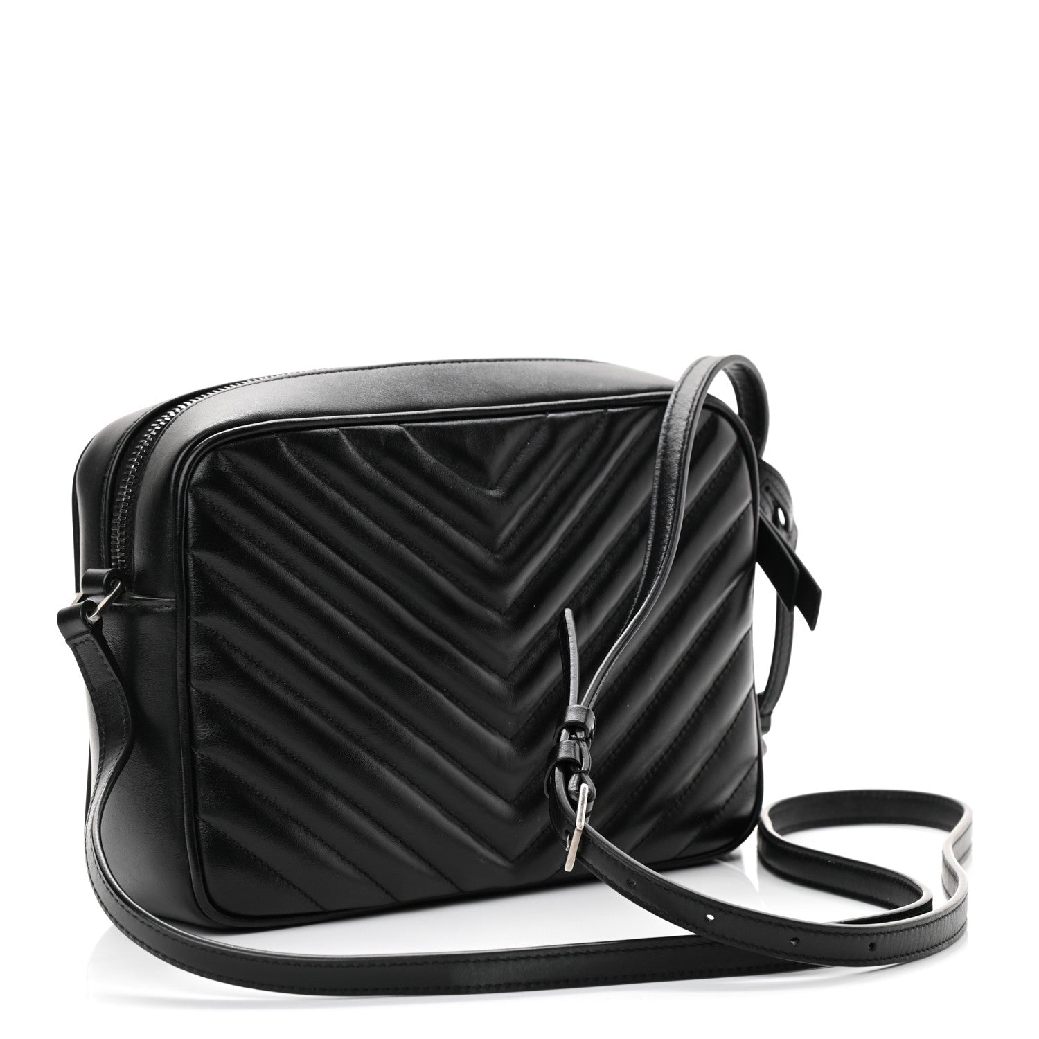 Saint Laurent Calfskin Matelasse Monogram Lou Camera Bag Black 3 of 13