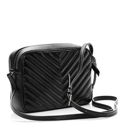 Saint Laurent Calfskin Matelasse Monogram Lou Camera Bag Black 3 of 13