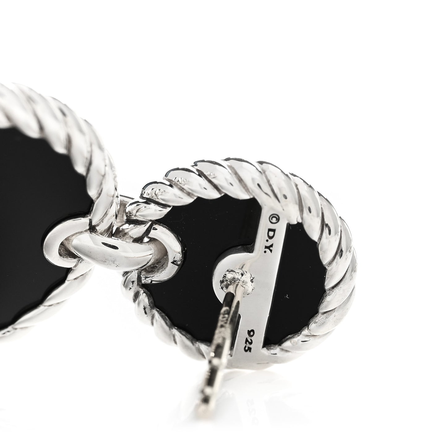 Sterling Silver Diamond Black Onyx Elements Double Drop Earrings