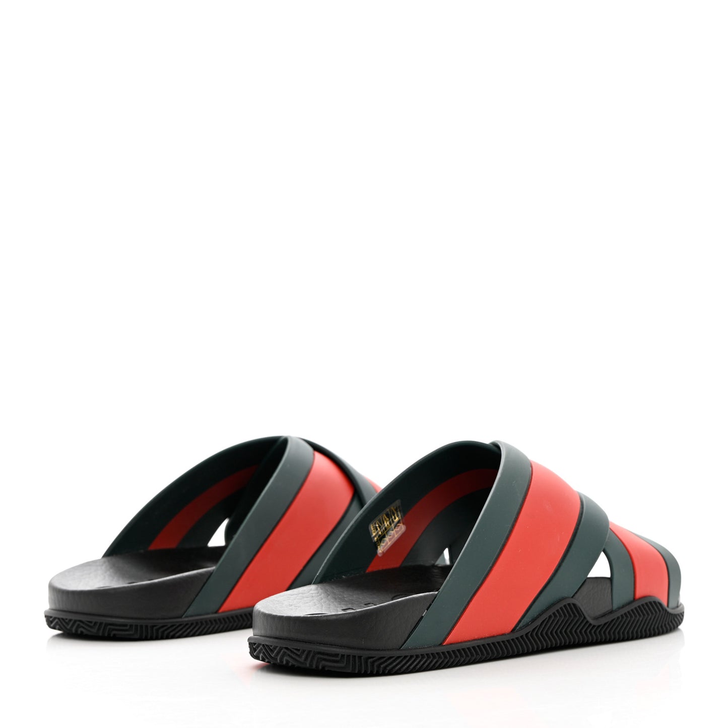 Rubber Web Mens Criss Cross Slide Sandals 10 Green Red