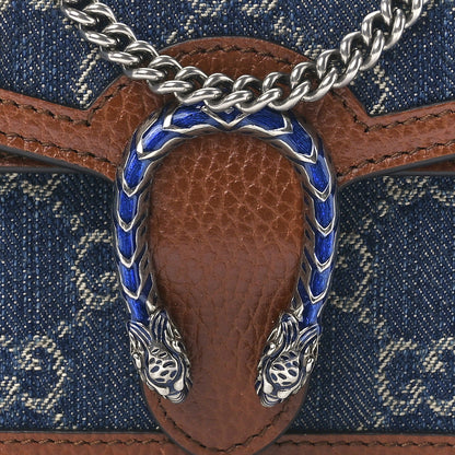 Gucci New Denim GG Monogram Dollar Calfskin Enamel Super Mini Dionysus Shoulder Bag Blue Tea Cuir Epilog Electric Blue 7 of 11