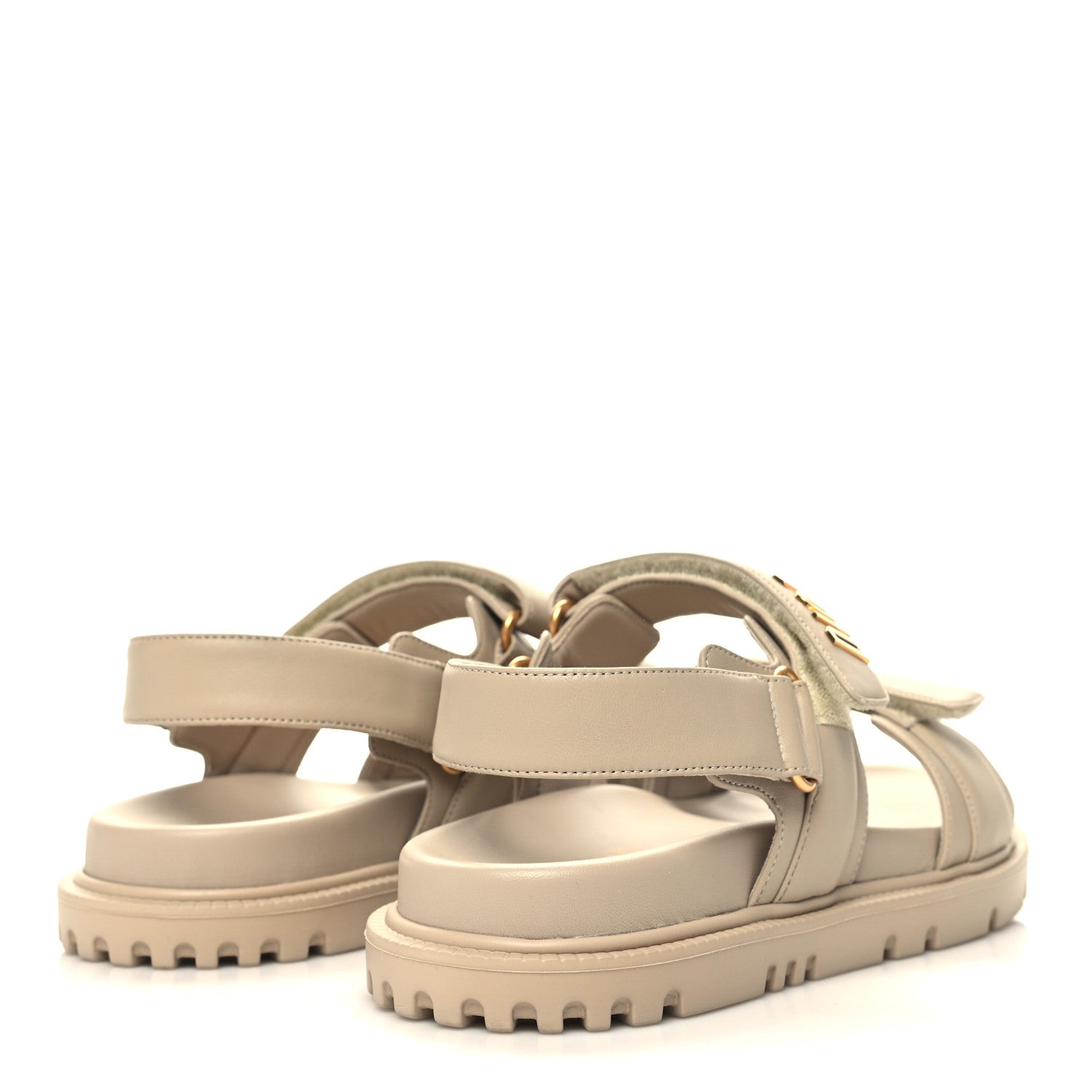 Christian Dior Lambskin Dioract 10mm Sandals 37.5 Off White 4 of 9