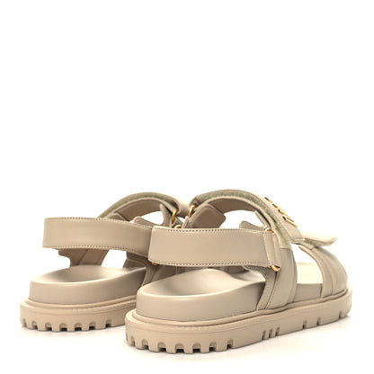 Christian Dior Lambskin Dioract 10mm Sandals 37.5 Off White 4 of 9