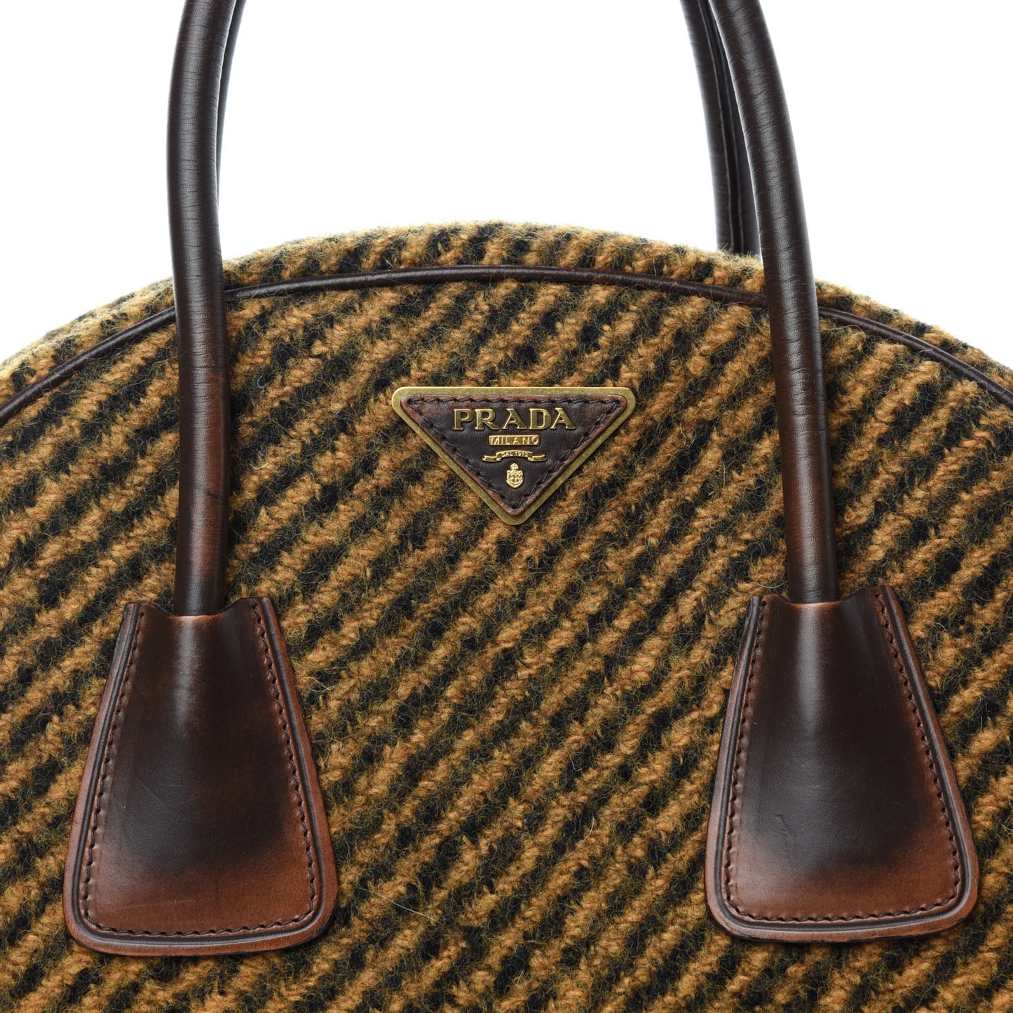 Tessuto Tweed Vitello Vintage Bowling Bag Brown