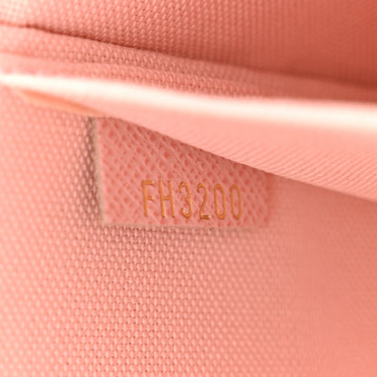 Louis Vuitton Damier Azur Pochette Felicie Chain Wallet Rose Ballerine 8 of 11