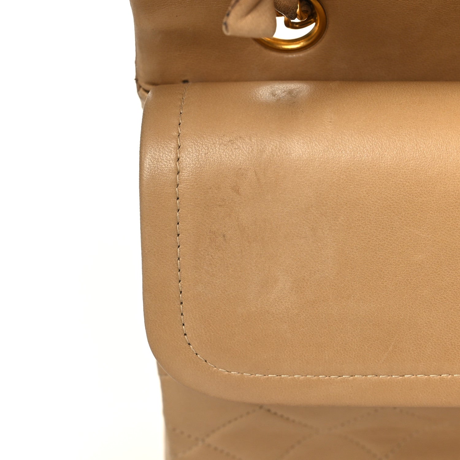 Chanel Lambskin Quilted Medium Double Flap Beige 15 of 15