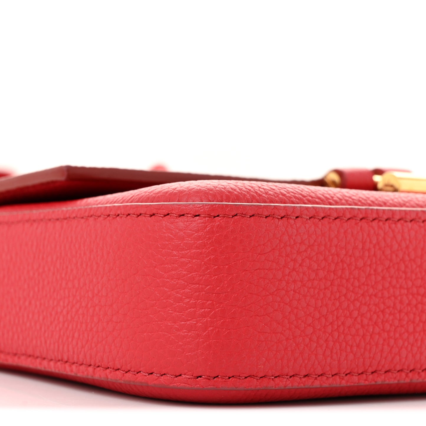 Grained Calfskin Mini Tara Long Strap Crossbody Bag Red