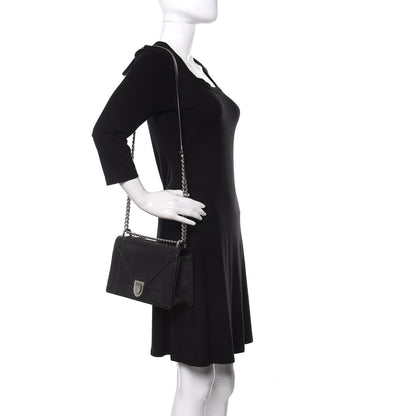 Christian Dior Grained Calfskin Medium Diorama Flap Bag Black 2 of 10