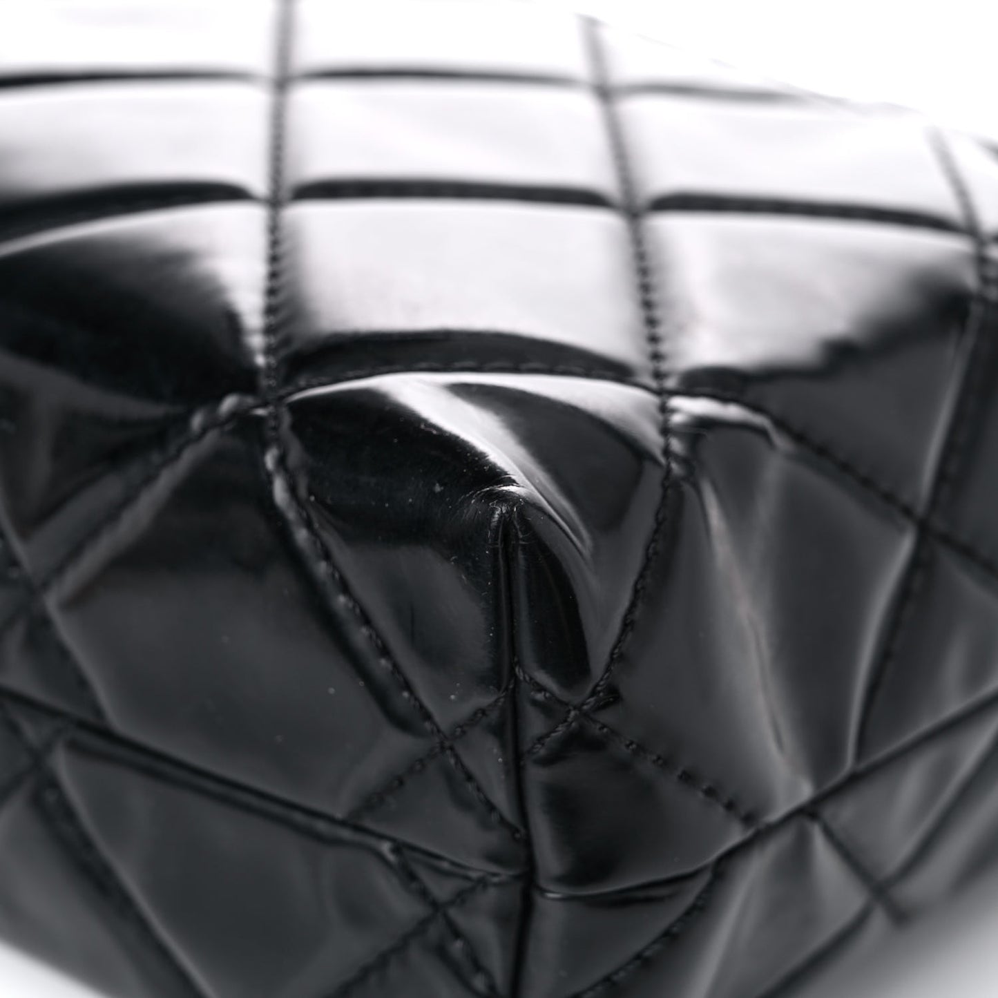 Vinyl Quilted In the Business Flap Bag Black