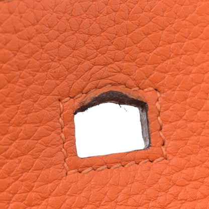 Hermes Taurillon Clemence Birkin 35 Orange 16 of 17