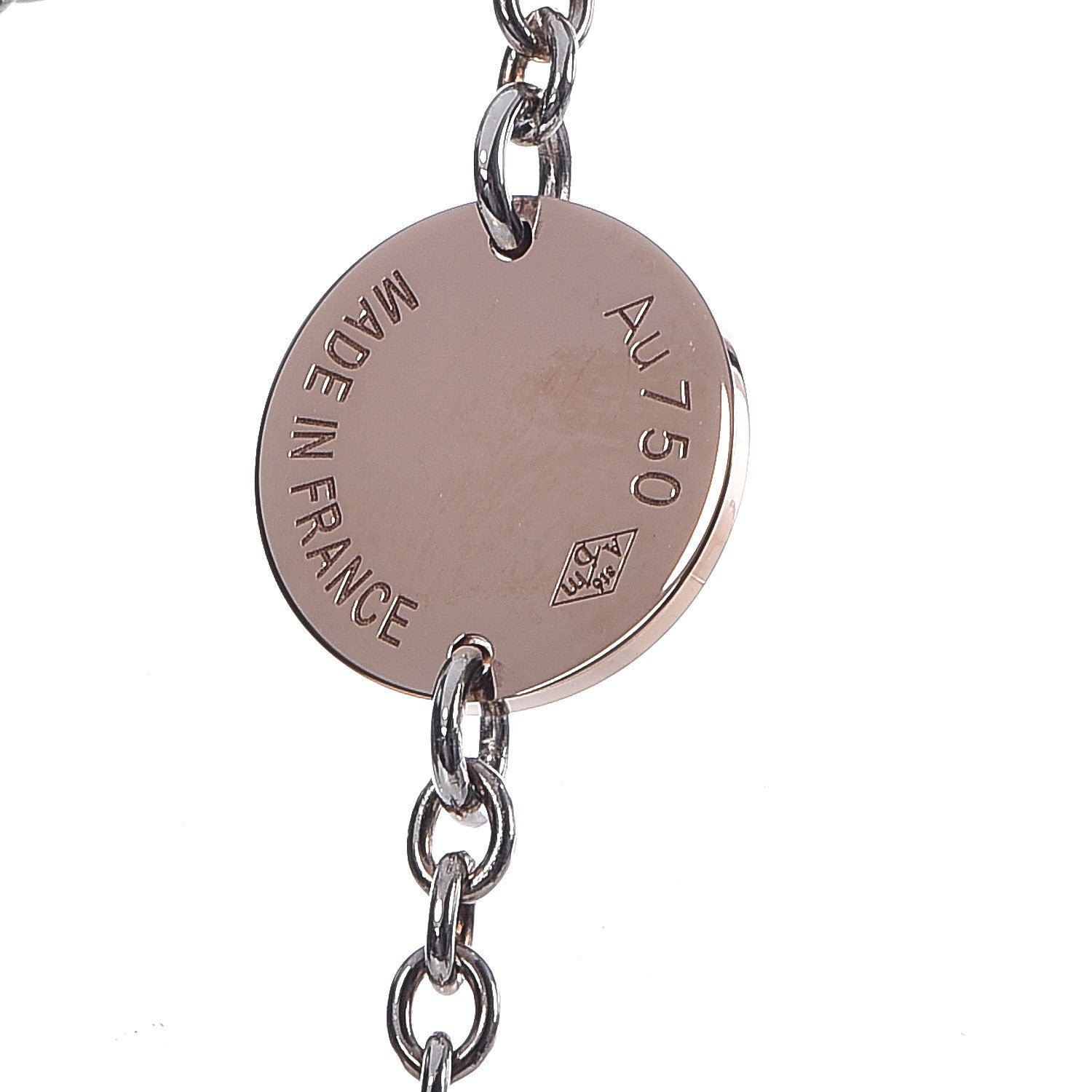 Hermes Sterling Silver 18K Rose Gold Confettis Long Necklace 80 4 of 6