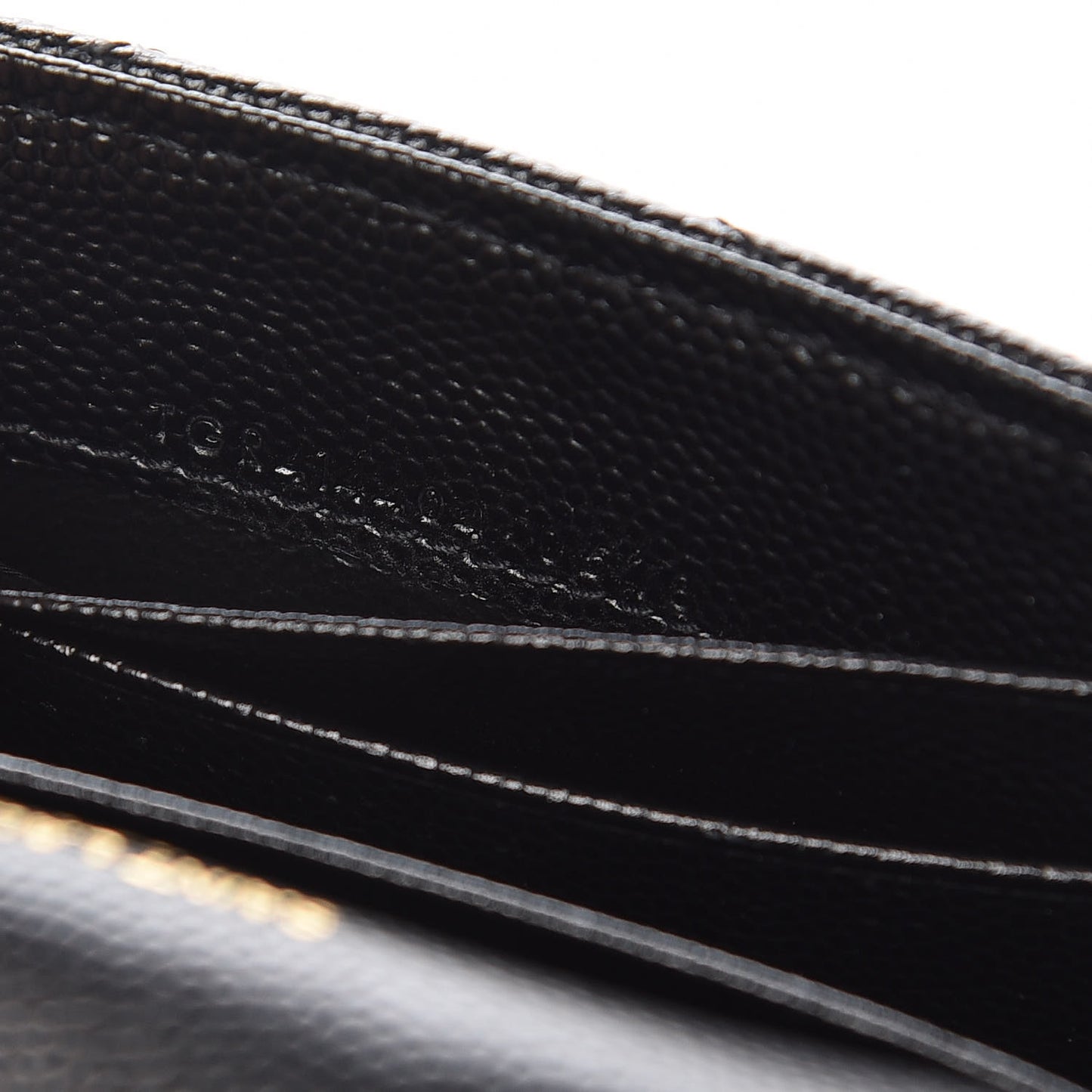 Grain De Poudre Matelasse Chevron Small Monogram Envelope Wallet Black