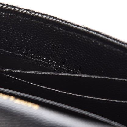 Saint Laurent Grain De Poudre Matelasse Chevron Small Monogram Envelope Wallet Black 7 of 7