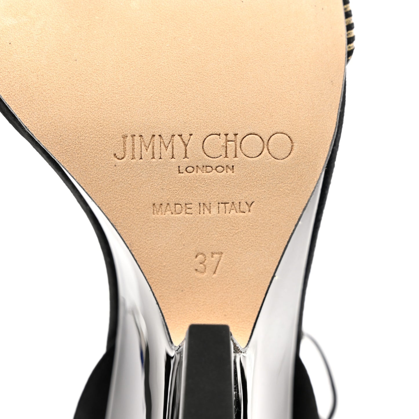 Suede Metallic Striped Morena 90 Wedge Sandals 37 Black Gold