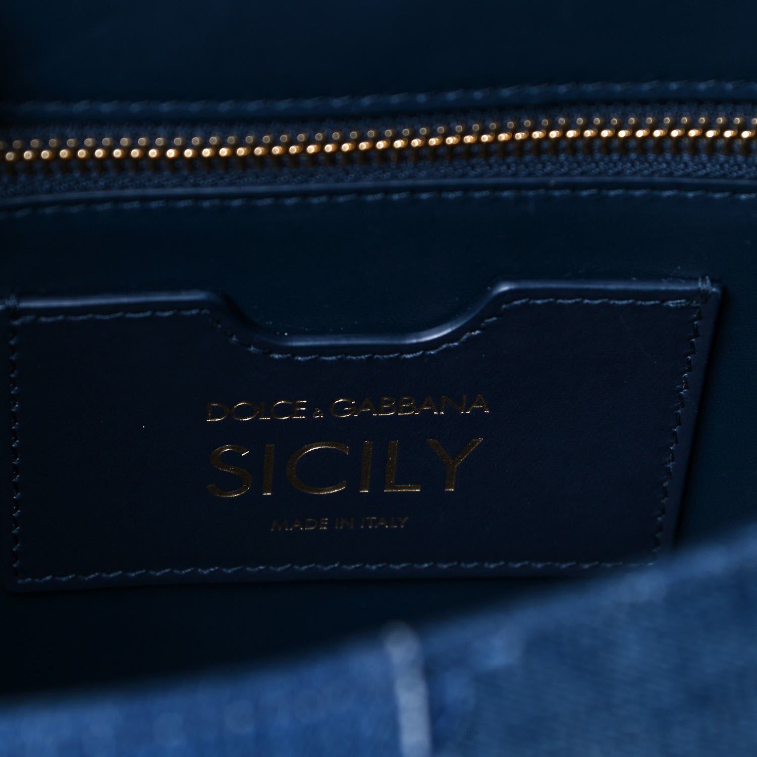 Dolce & Gabbana Calfskin Denim Patchwork Medium Miss Sicily Satchel Blue 5 of 6