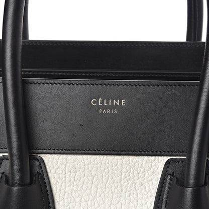 Celine Bullhide Calfskin Mini Bi-Color Luggage Black White 7 of 17